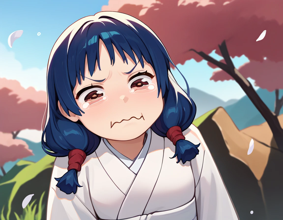 score_9, score_8_up, score_7_up, source_anime, solo, 1girl, ioripast, aquacrying, wavy mouth, closed mouth, tearing up, low twintails, japanese clothes, white kimono <lora:concept_aquacrying_ponyXL:1> <lora:jjk_iori_ponyXL:1>