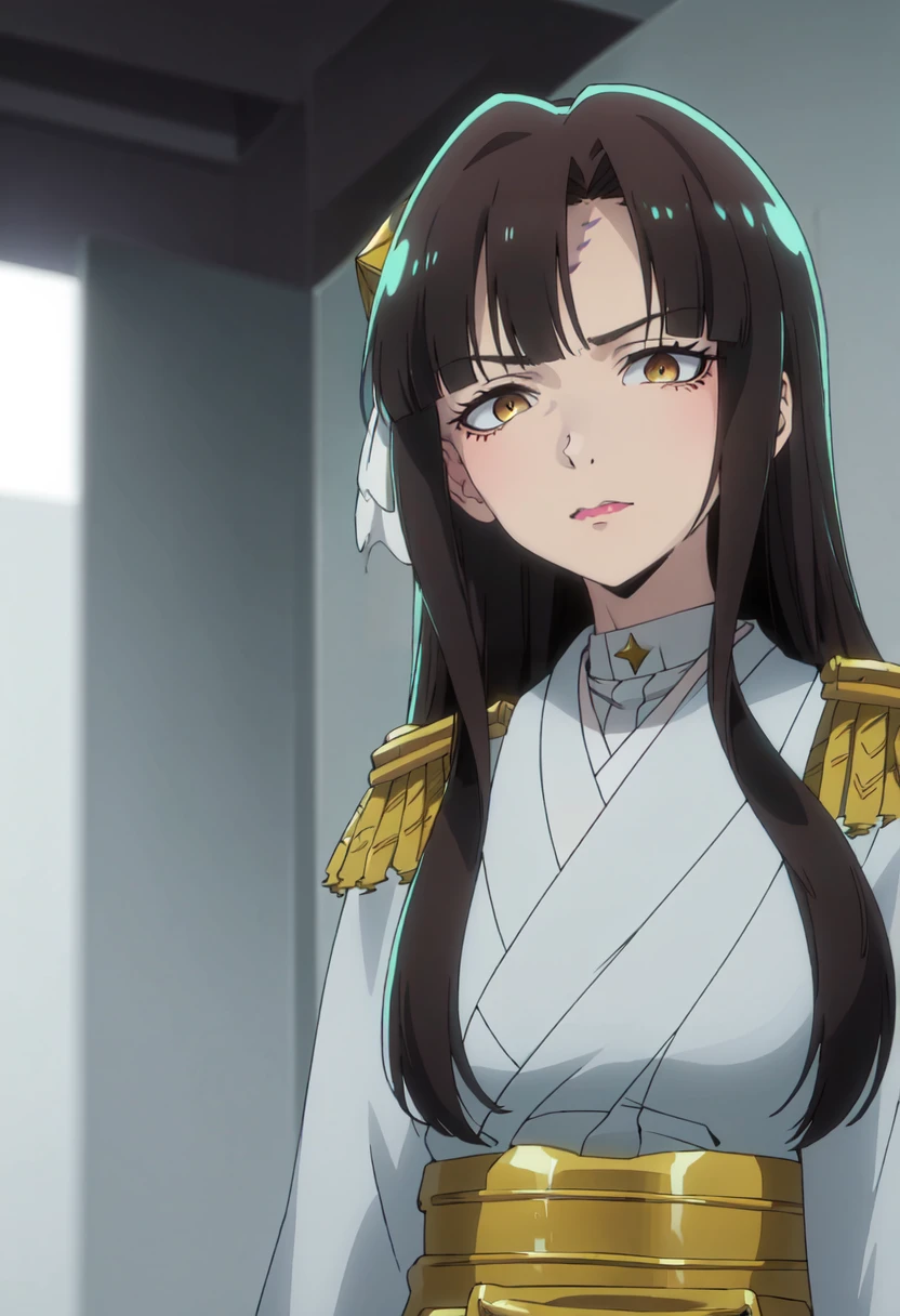 (safe:1.10), best quality, masterpiece, highres, solo, (michiko_tanaka_mahoushoujoniakogarete:1.10), kneeling, kneeling on one knee, on one knee, cowboy shot, looking at viewer, anime_style, 25 <lora:michiko_tanaka_mahoushoujoniakogarete:0.80>