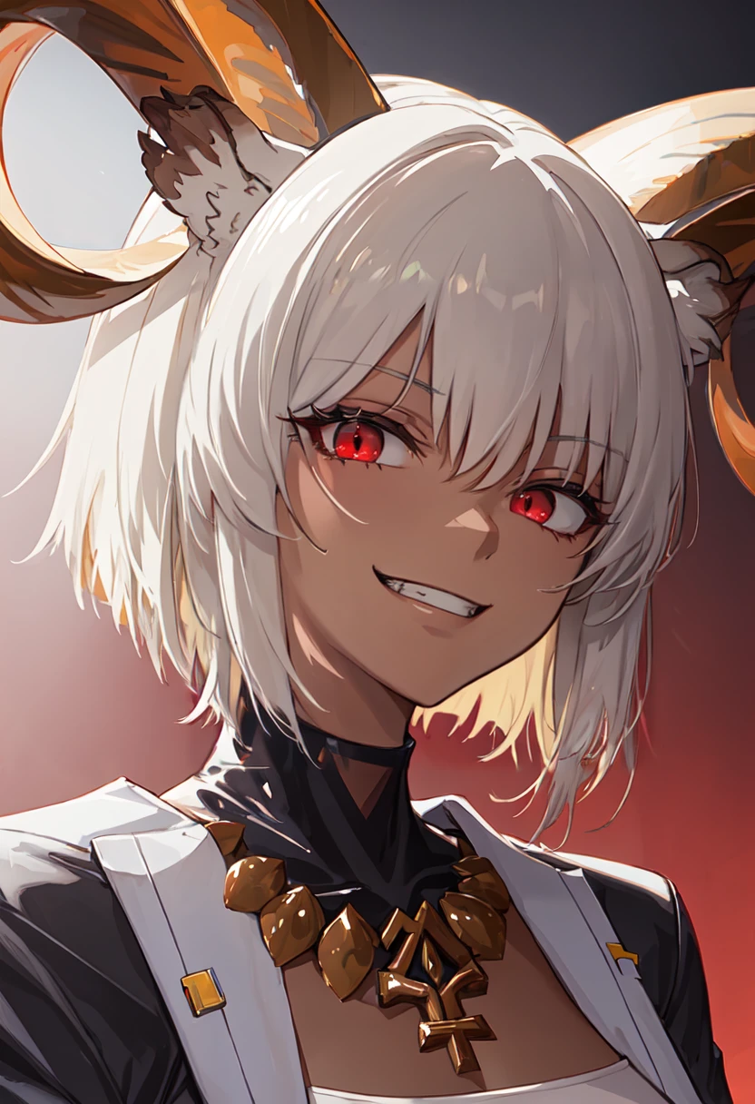 best quality, masterpiece, highres, solo, (carnelian_arknights:1.10), evil grin, evil smile, grin, portrait, looking at viewer, 38 <lora:carnelian_arknights:0.80>