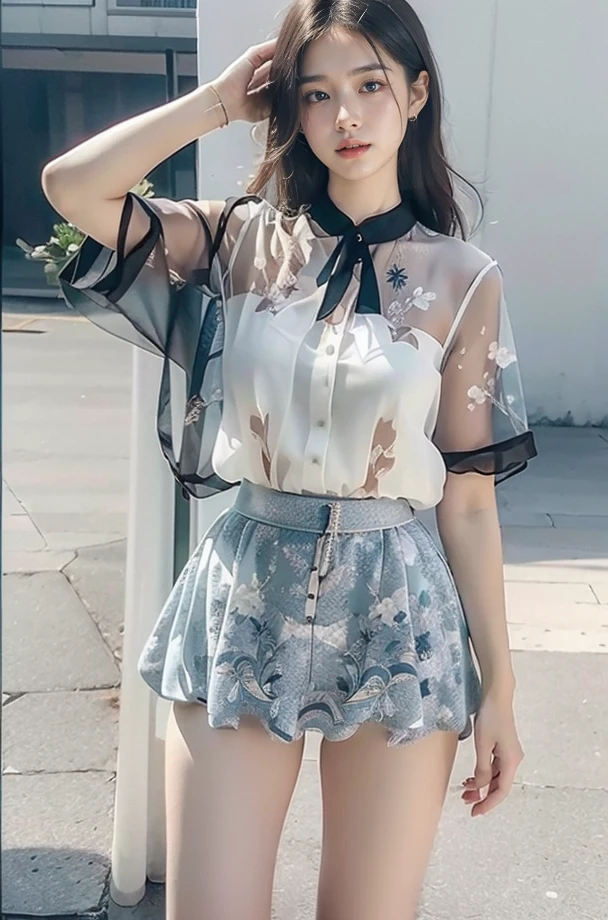 (full_body:1.3),stand,xinzhongshi,transparent shirt,(patterned clothes:1.3),<lora:1.5_perfect hands:0.8>,<lora:chinese-girl:0.7>,<lora:è
¿-000001:0.5>,the perfect hand,<lora:perfect hands:0.8>,arm,v_legs,white shirt,medium_skirt,standing,audience oriented,generous,embroidery,xinzhongshi3,high quality,highres,super clear,16k,hud,in the outdoor,realive,realistic,realistic,color matching,<lora:xinzhongshi3:0.7>,(pantywear:1.4),(perspective trouser skirt:1.4),(embroidered pant skirt:1.3),(shorts:1.4),, best quality, masterpiece, (photorealistic:1),ultra high res,highres,, illustration. media, delicate,8k wallpaper,soft light,official art, (realistic:1.2),1girl,