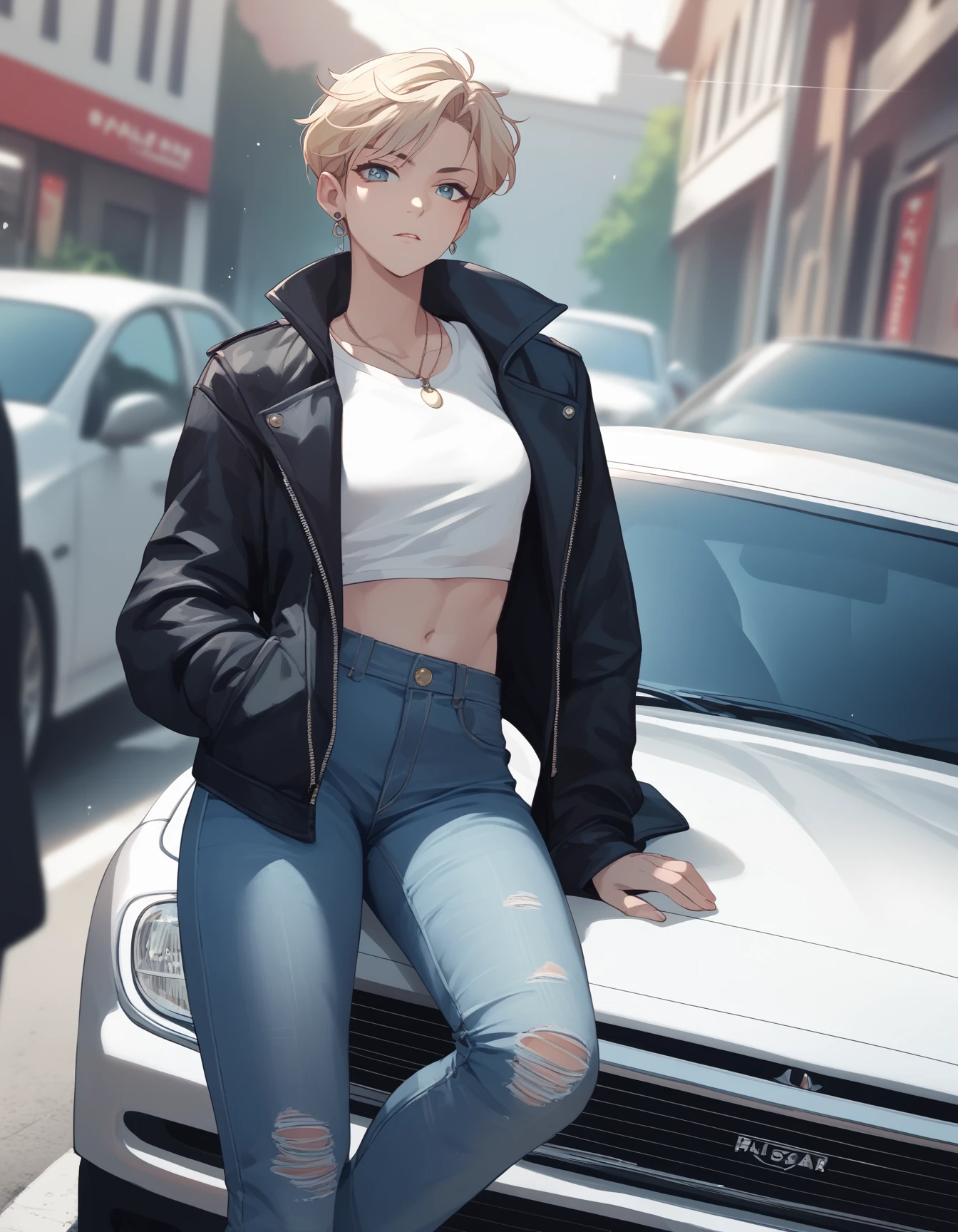 score_9, score_8_up, score_7_up, score_6_up, score_5_up, score_4_up
<lora:haruka-ponyxl-000018:1>
1girl, harukasm, solo focus, black jacket, denim, car