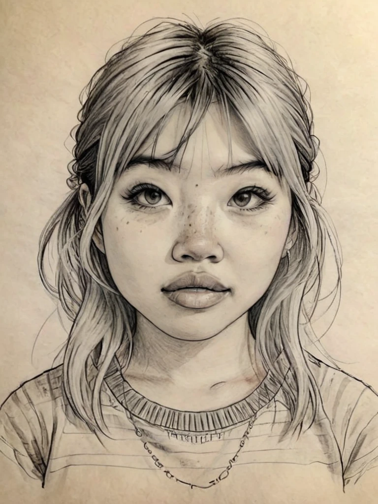 pencil sketch of beabadoobee<lora:beabadoobee-SDXL_v1:1> <lora:ParchartXL-2.0:1>