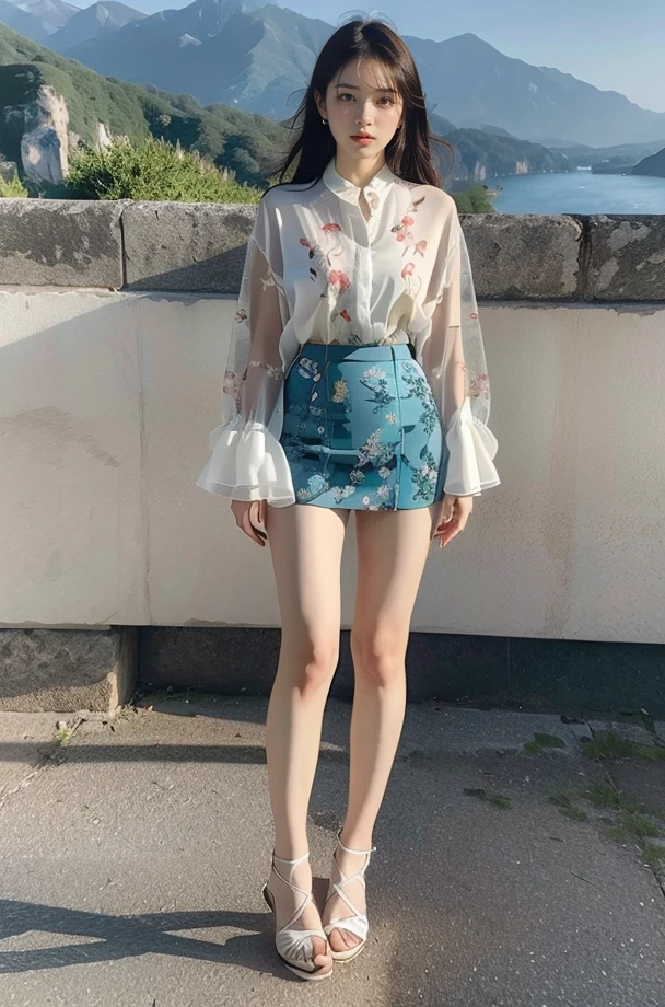 (full_body:1.3),stand,xinzhongshi,transparent shirt,(patterned clothes:1.3),<lora:1.5_perfect hands:0.8>,<lora:chinese-girl:0.7>,<lora:è
¿-000001:0.5>,the perfect hand,<lora:perfect hands:0.8>,arm,v_legs,white shirt,medium_skirt,standing,audience oriented,generous,embroidery,xinzhongshi3,high quality,highres,super clear,16k,hud,in the outdoor,realive,realistic,realistic,color matching,<lora:xinzhongshi3:0.7>,(pantywear:1.4),(perspective trouser skirt:1.4),(embroidered pant skirt:1.3),(shorts:1.4),, best quality, masterpiece, (photorealistic:1),ultra high res,highres,, illustration. media, delicate,8k wallpaper,soft light,official art, (realistic:1.2),1girl,