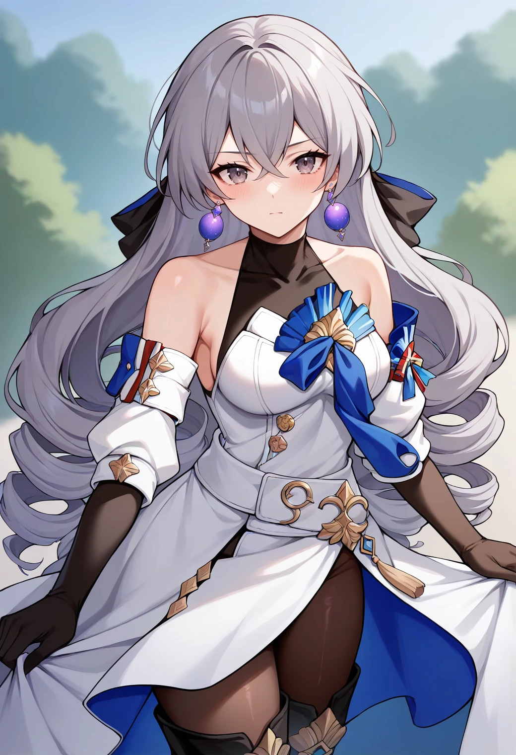 score_9,score_8_up,score_7_up,score_6_up,score_5_up,score_4_up,
1girl, bronya rand, long hair, drill hair, crossed bangs, earrings, detached sleeves, dress, bare shoulders, black elbow gloves, pantyhose, black thigh boots, medium breasts, hair ornament, light blush,
outdoors, cowboy shot, solo, looking at viewer,
<lora:bronyarandponyxl:1>