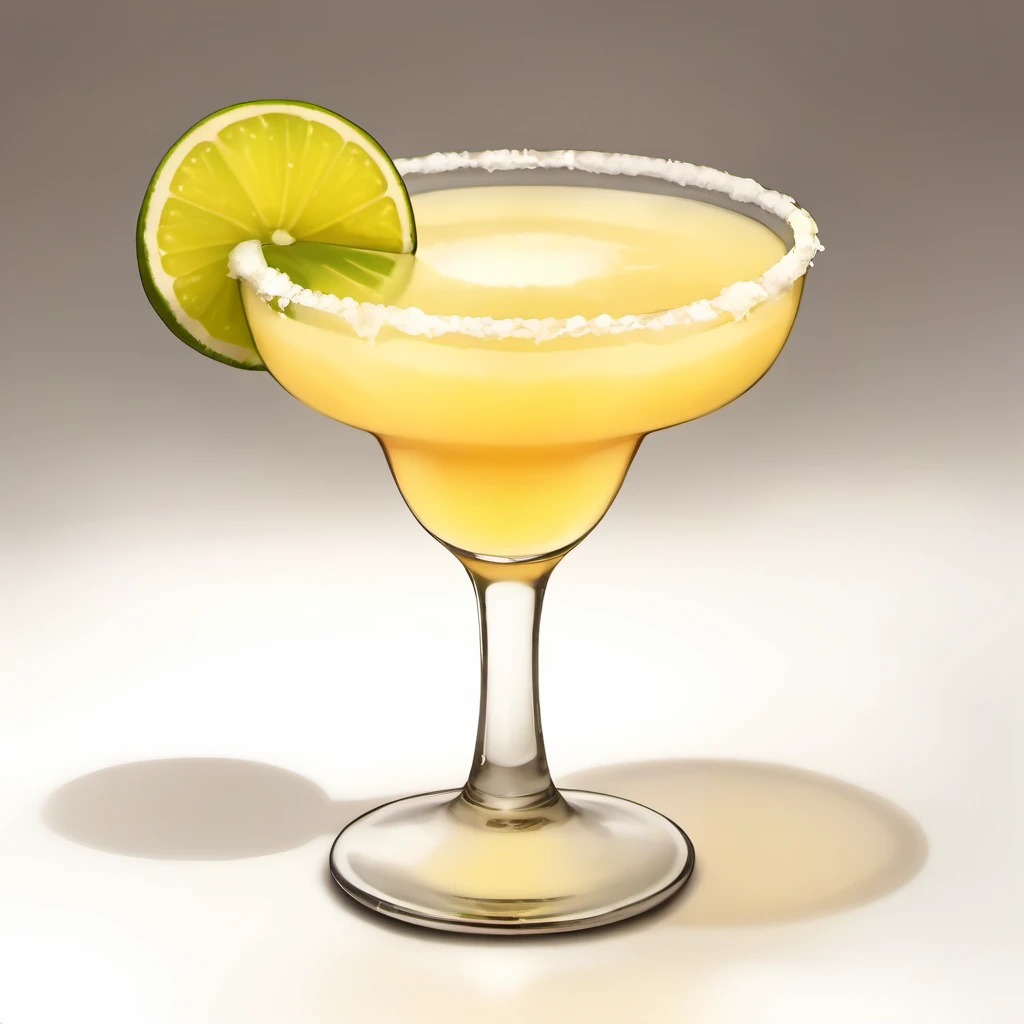 Fs_Food,A classic margarita cocktail with tequila, lime juice, and a salt rim ,white background, <lora:food32901-000040:0.6>