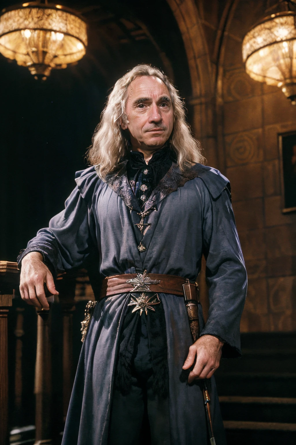 highly detailed and hyper realistic dynamic 35mm photo, photo of a male banshee with a magic sword, standing on a set of stairs, gothic, long white haired deity, Elden Ring inspired, dressed in rags, pale, cinematic still frame, film grain, shallow depth of field, dark faded colors, motion blur, high contrast, chiaroscuro, deep dark shadows, darkness, extremely dimmed lighting, athmosheric haze, highly detailed and hyper realistic
yes minister, sir Humphrey, Nigel Hawthorneï¼ <lora:sirhumphreylora:1>