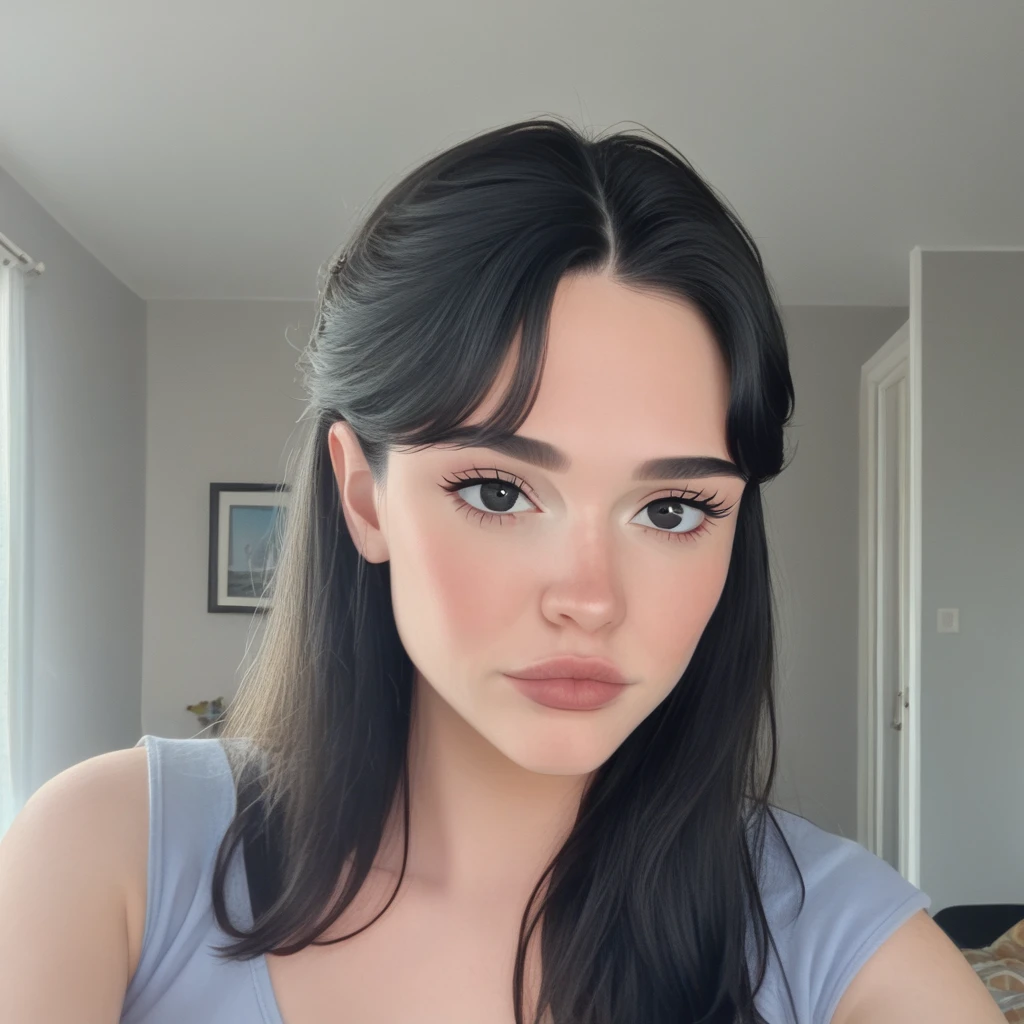 Closeup face, girl with beautiful eyes and black hair, pale,grmckenna, <lora:grmckenna_ponyxl_autism_xl_1_standard_grmckenna-000075:1>
