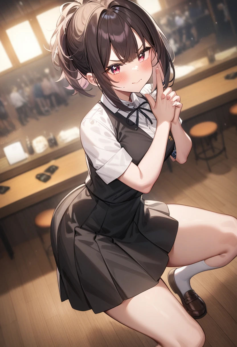 NSFW,Hololive,AZKi,Multi-colored hair,Black Hair,Pink Hair,China dress,No sleeve,See-through,Embarrassed,blush,Diner,Audience,(Perfect hands),(Perfect Anatomy),(masterpiece),(highest quality),One man,being molested by a man,A man is touching my buttocks,I feel pleasure,In heat,Having sex,orgasm,Creampie