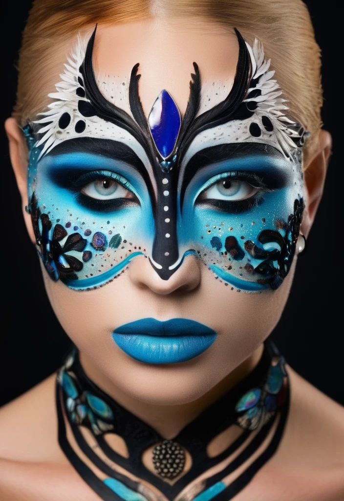 portrait photo of a 20yo woman, style \(artistic makeup with with animal colores\)
<lora:makeup_v53_020_20epoches_000002:0.9>