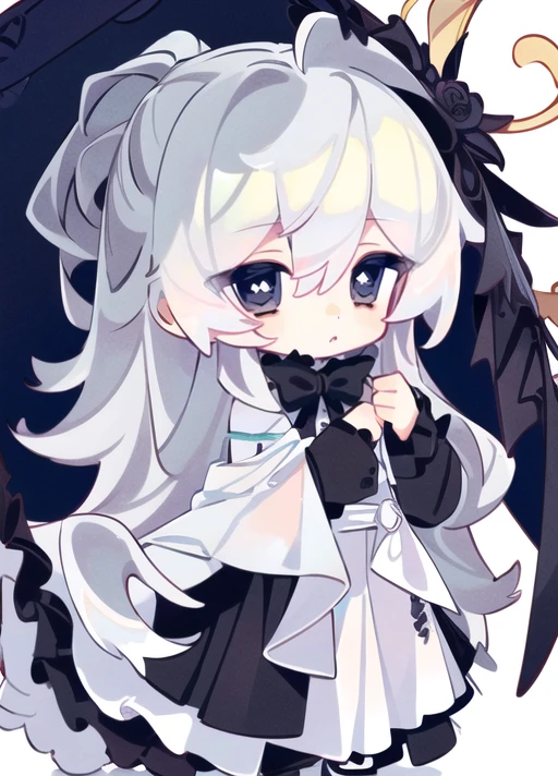 8kï¼ultra-detailed, illustration, (beautiful detailed eyes), beautiful, amazing, detailed eyes, (((masterpiece))),1girl,chibi,,full body <lora:ttn:0.9>,frills,hair down