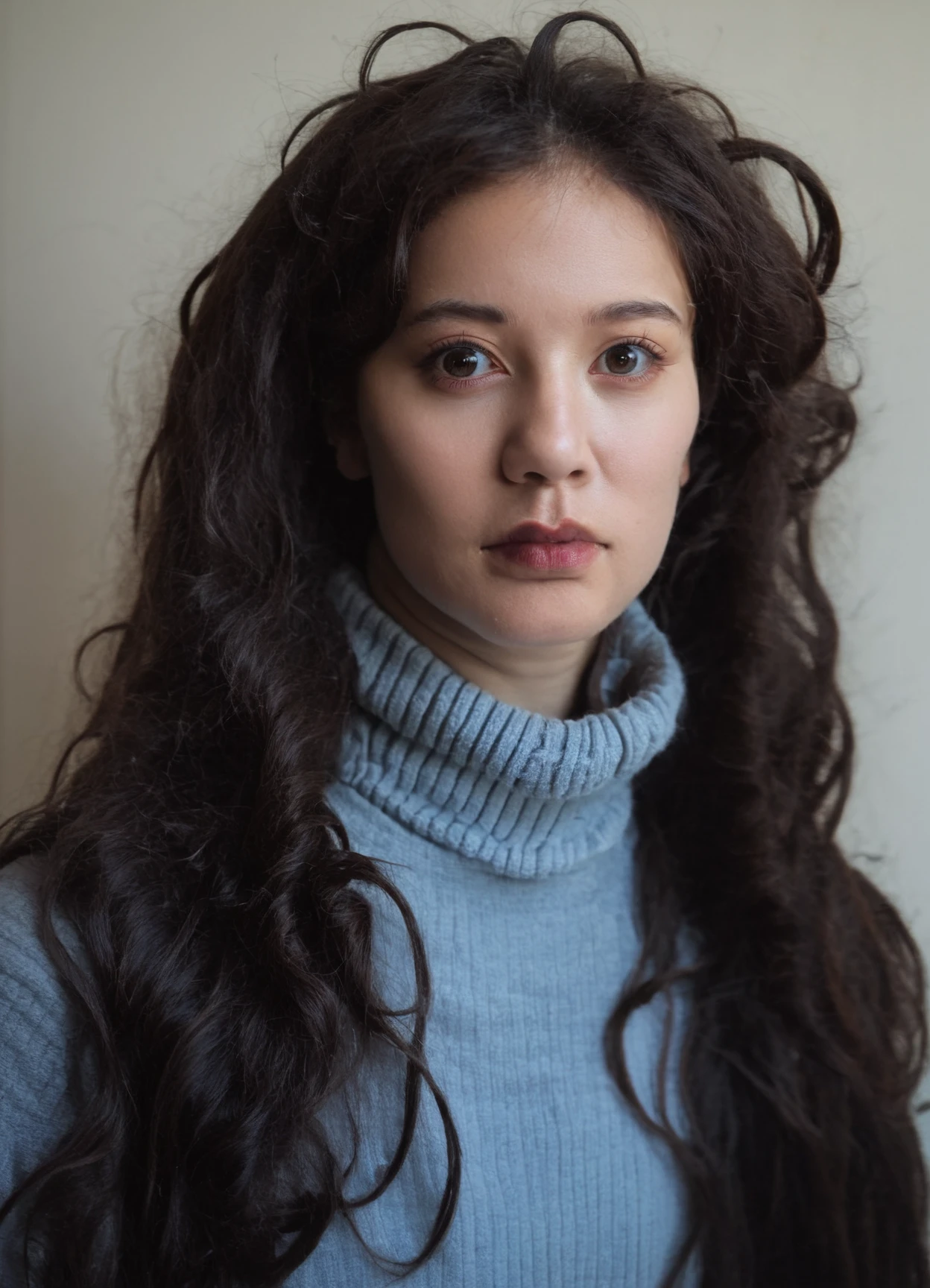 score_8_up BREAK realistic, photo , irl, analog photography, 1girl, looking at viewer, upper body, flower, sweater, turtleneck, closed mouth, long hair, messy hair, turtleneck sweater<lora:RetouchPhoto_PonyV6_v3.1:1>