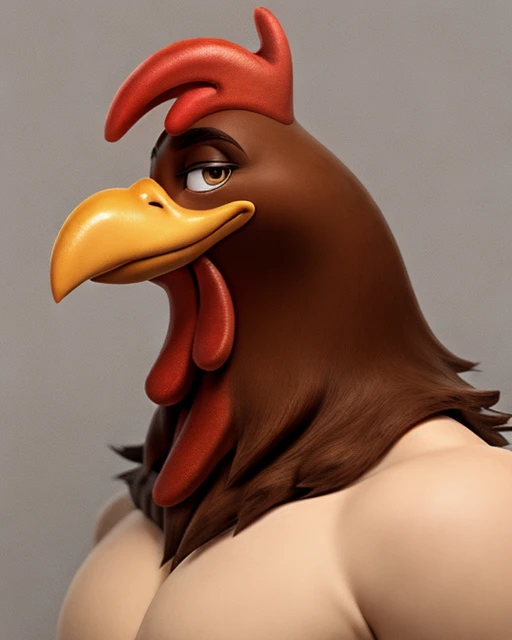 <lora:foghornleghorn:1> foghornleghorn, solo, bust portrait, simple background, nude, white body, brown head
anthro
detailed anime