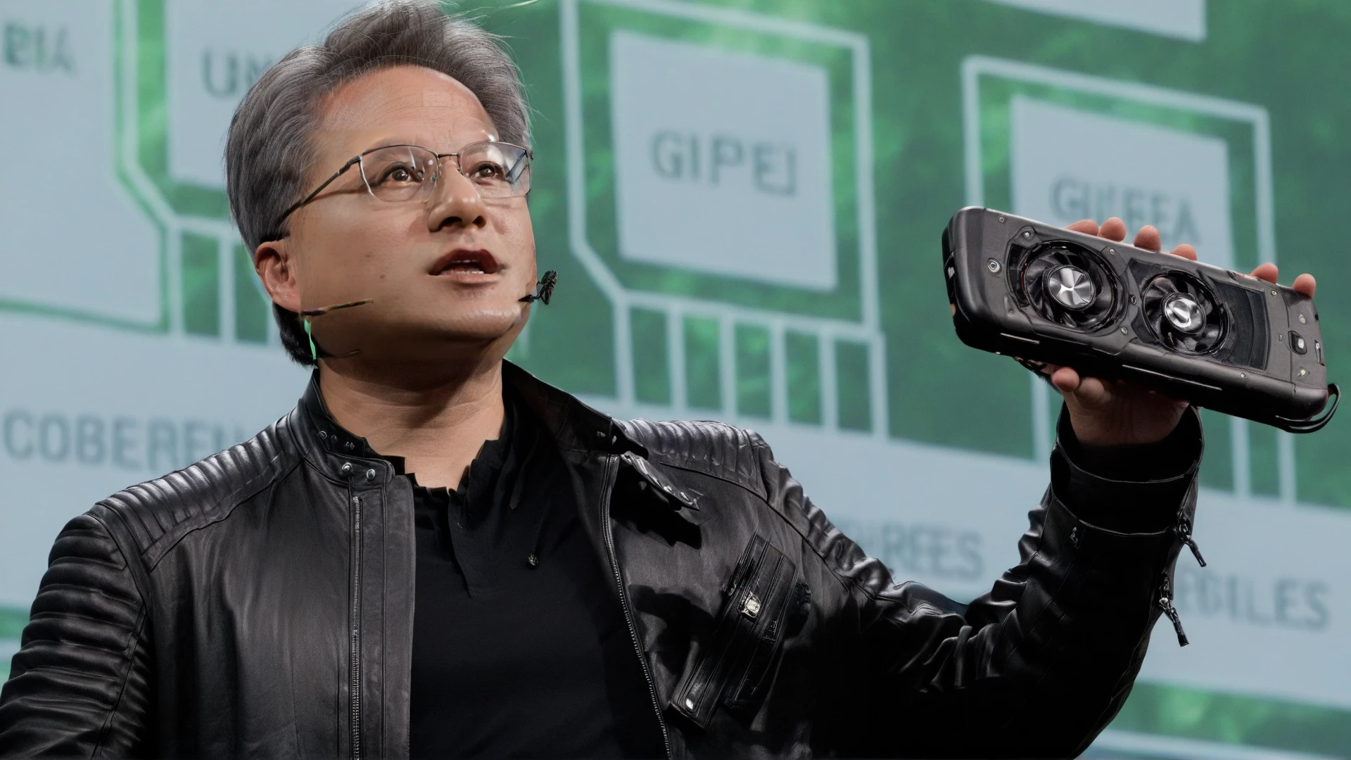 <lora:HRX:1>,1boy, male focus, glasses, solo, jacket, realistic, holding, blurry, phone, blurry background, black jacket, grey hair, photo background, upper body, shirt, holding phone, cellphone, long sleeves