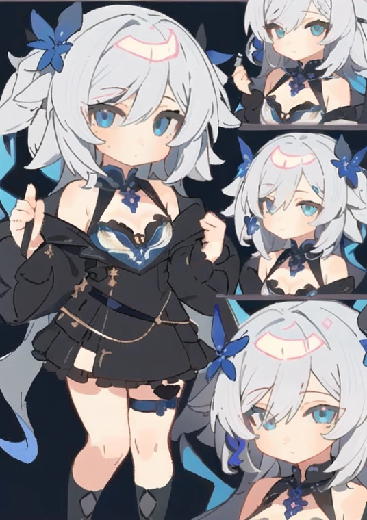 8kï¼ultra-detailed, illustration, (beautiful detailed eyes), beautiful, amazing, detailed eyes, (((masterpiece))),1girl,<lora:QB:0.8>,buruma,hair over shoulder,full body, chibi,grey hair