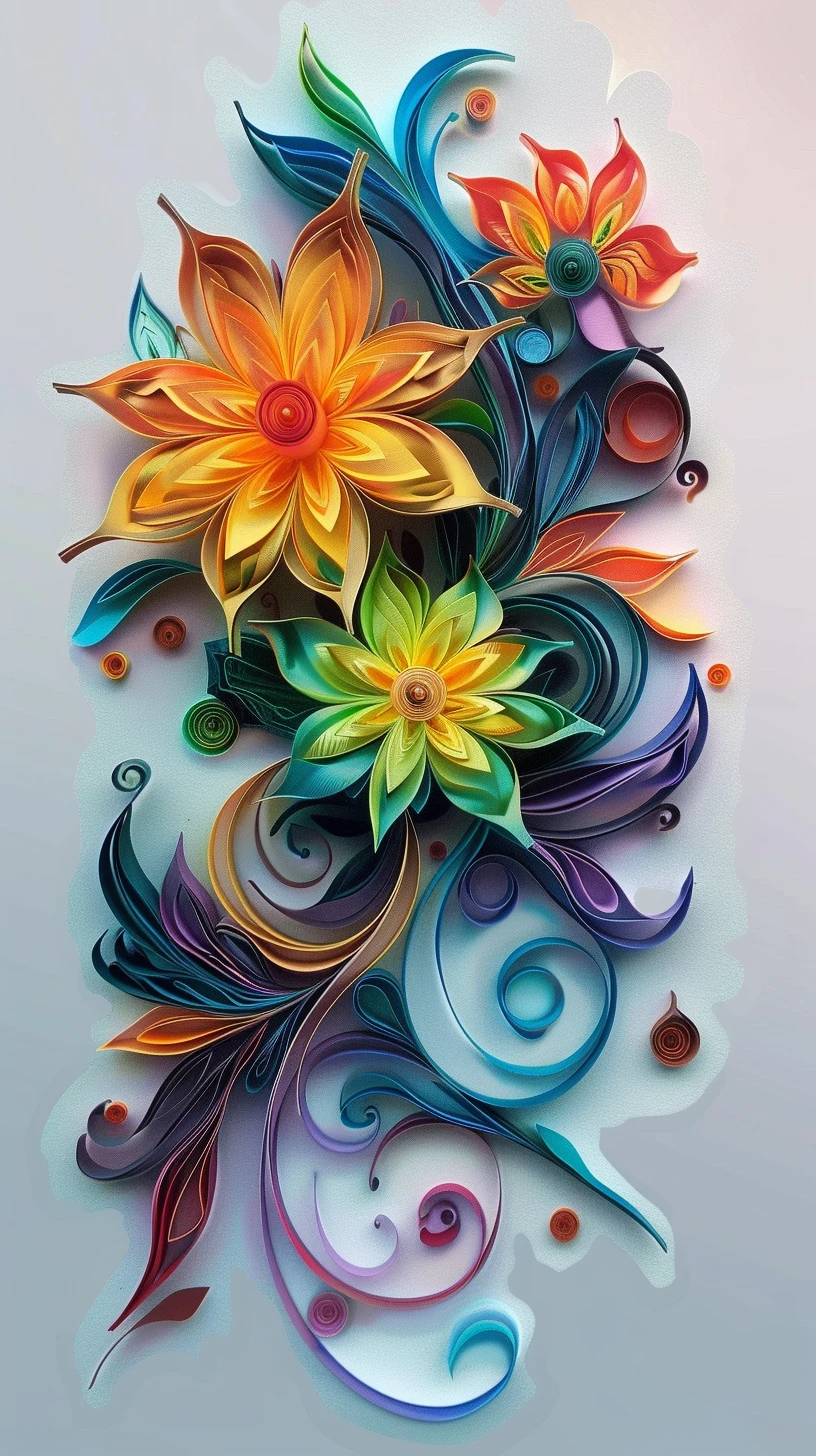 Flowers I'm the style of quilling