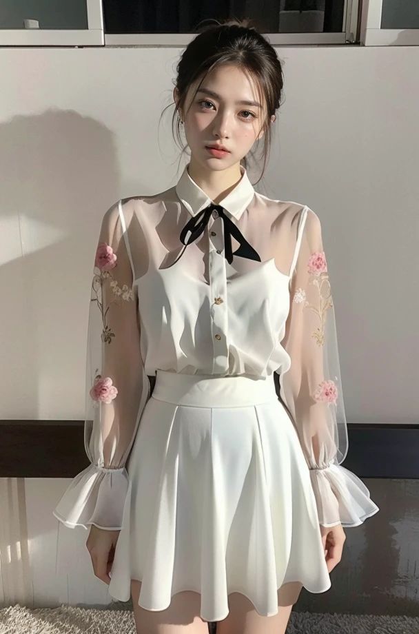 (full_body:1.3),stand,xinzhongshi,transparent shirt,(patterned clothes:1.3),<lora:1.5_perfect hands:0.8>,<lora:chinese-girl:0.7>,<lora:è
¿-000001:0.5>,the perfect hand,<lora:perfect hands:0.8>,arm,v_legs,white shirt,medium_skirt,skirt,standing,audience oriented,generous,(semi-perspective skirt:1.3),a patterned skirt,embroidery,milk white skirt,xinzhongshi3.1,high quality,highres,super clear,16k,hud,in the outdoor,realive,realistic,realistic,perspective skirt,color matching,<lora:xinzhongshi3.1:0.6>,, best quality, masterpiece, (photorealistic:1),ultra high res,highres,, illustration. media, delicate,8k wallpaper,soft light,official art, (realistic:1.2),1girl,