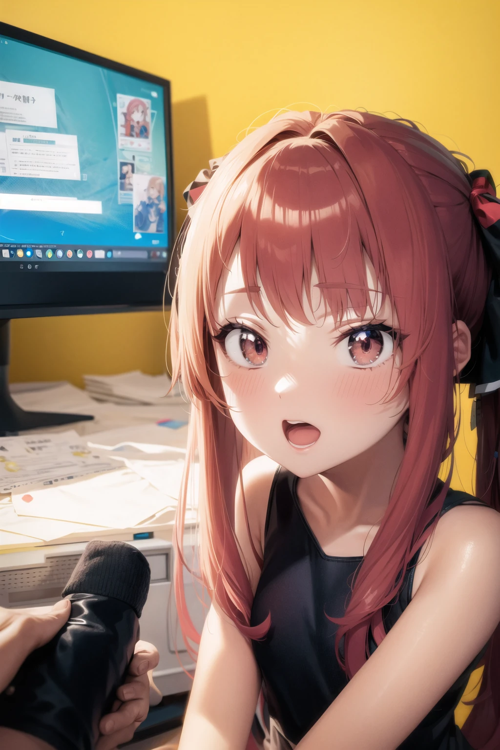 anime in real life, photo background, 1girl