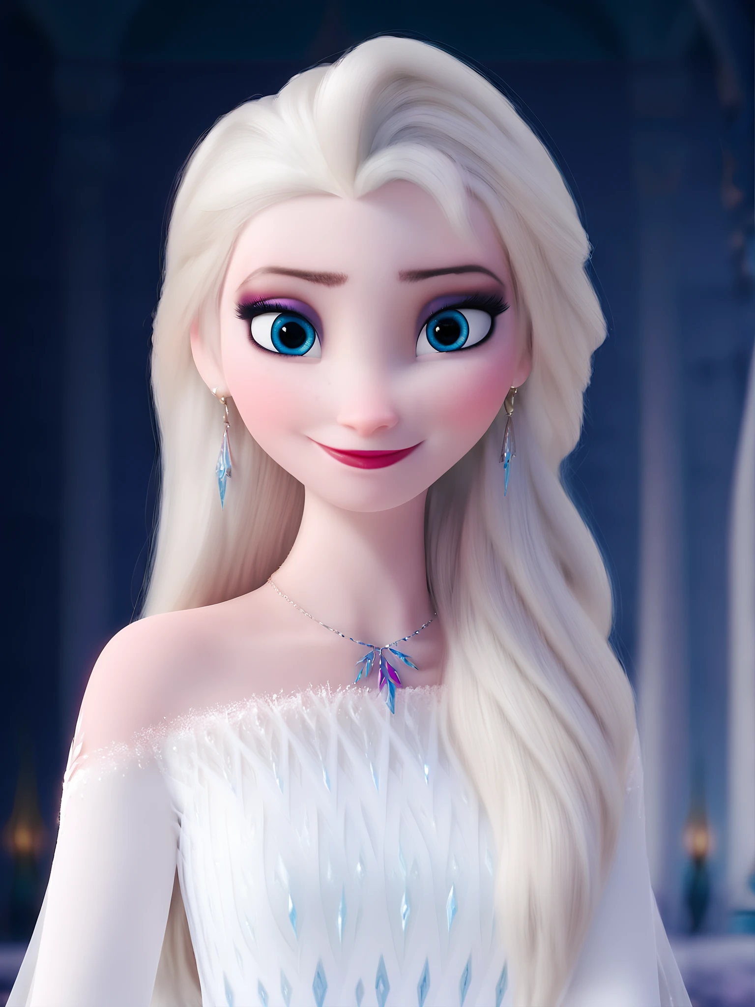 score_9, score_8_up, score_7_up, score_6_up, score_5_up, score_4_up,elsa \(frozen\) in the corridor of the library,(toplesss:1.3), looking at viewer,smile,smooth hair, Long earrings, oversized sapphire necklace,Elsa's White Dress ,upper body,long straight hair, worm light,upper body, incredibly absurdres,ultra-detailed, wallpaper,realistic,photorealistic,raw photo,masterpiece,best quality, Elsa's White Dress ,Arabian palace,Arabian palace,Arabian palace,Arabian palace,Arabian palace background,<lora:Frozen_elsa_textV1-PonyXL:1>