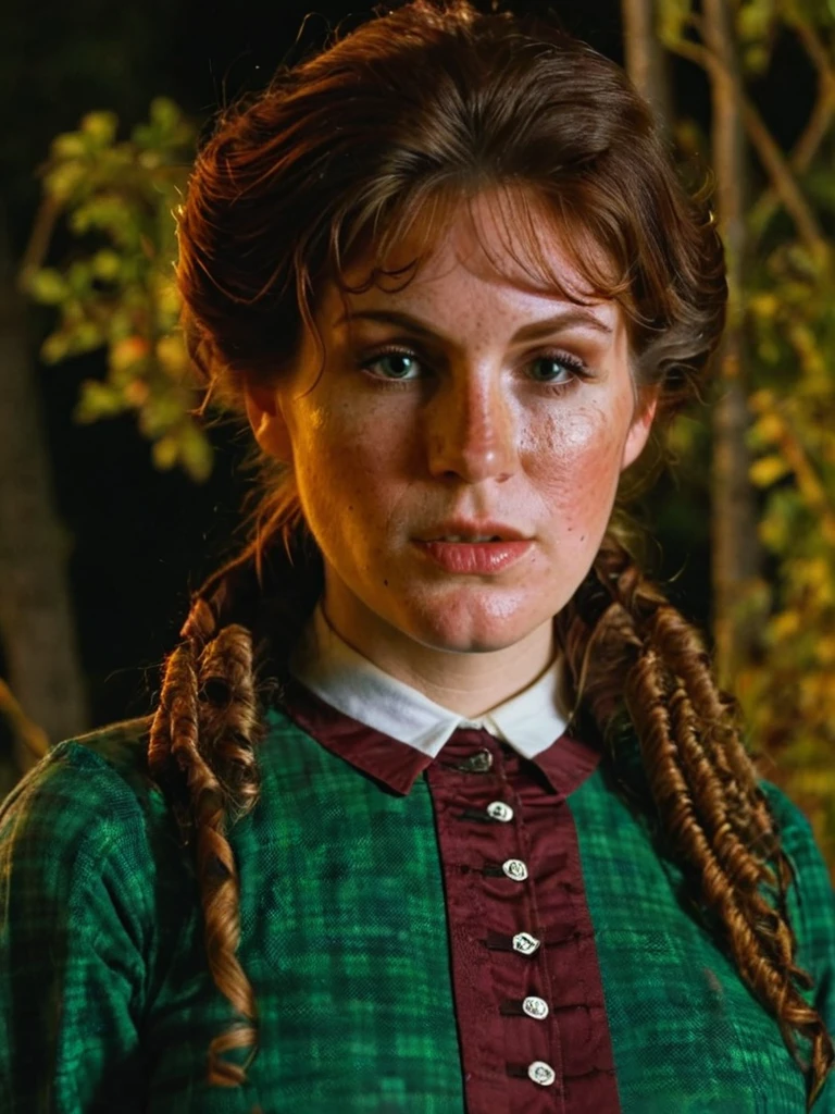 <lora:SDXL_MaryBeth:1.2>, MaryBeth, freckles, with brown hair tucked secured with a decorated hair-clip with curled hair-pieces pulled over both shoulders, wearing a green checkered shirt with a maroon long skirt with two white stripes at the end, and black boots, <lora:skin_4:0.3>m <lora:SDXL_DetailedEyes_V3:0.8>, sad, hungry, medium shot, (masterpiece, high resolution, Technicolor filmstill:1.3), the most hauntingly splashy woman, (piercing gaze:1.2), (dark allure:1.1), outstretched arms in a fearful floating island at midday, casting eerie shadows, (intense expression:1.1), (whispers of the night:1.2), reaching out like skeletal fingers, (horrendous atmosphere:1.2), (frightening presence:1.1), shot on a 35mm Arriflex camera with an Angenieux 25-250mm f/3.2 lens, adding a cinematic quality to the haunting scene, a captivating blend of beauty and darkness in a Technicolor filmstill that evokes an ethereal sense of otherworldly enchantment, perfect eyes