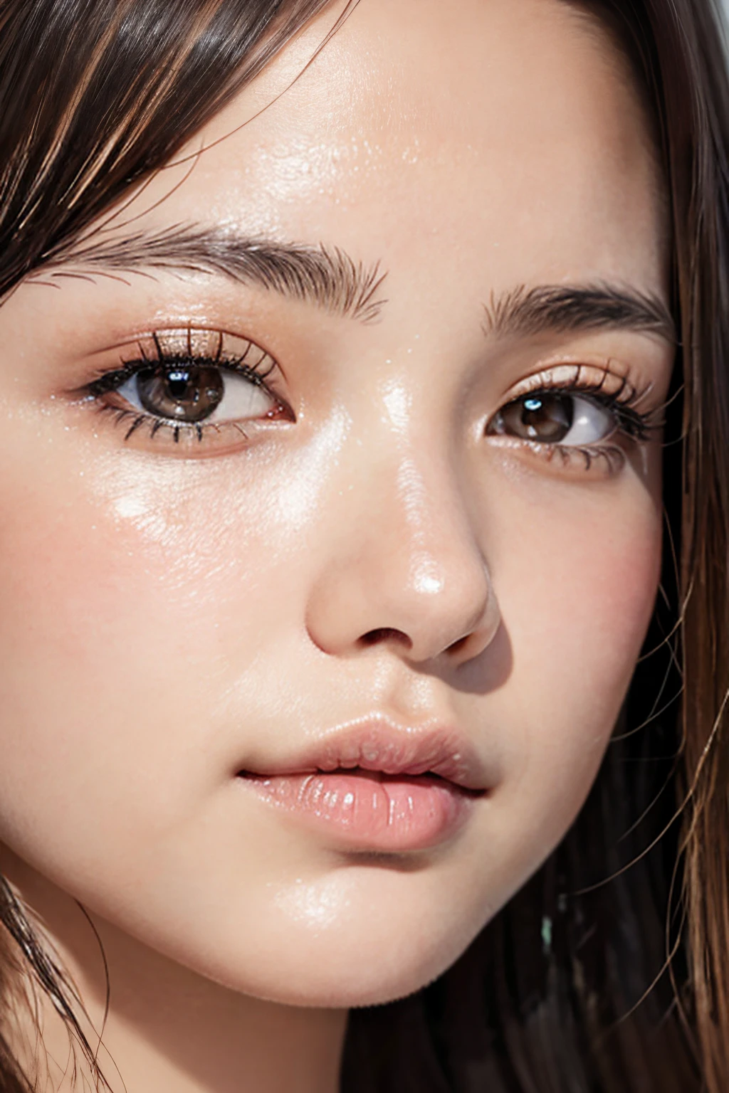 1girl, (close up:1.2), oblique angle, canted angle, (best quality, masterpiece, illustration, photorealistic, photo-realistic), (realistic:1.4), RAW photo, ultra-detailed, CG, unity, 8k wallpaper,16k wallpaper, extremely detailed CG, extremely detailed, an extremely delicate and beautiful, extremely detailed, Amazing, finely detail, official art, High quality texture, incredibly absurdres, highres, huge filesize, highres, look at viewer, (young:1.4), (beautiful girl), 18 years old girl, (glossy shiny skin, beautiful skin, fair skin, white skin, realistic_skin), perfect face, detailed beautiful face, glossy lips,