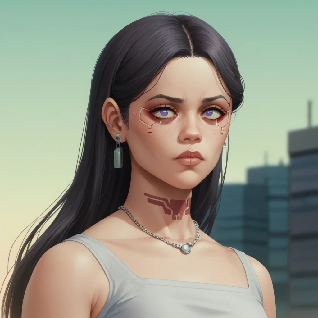 score_9, score_8_up, score_7_up, score_6_up,source_anime,anime 2d, anime screencap, a cyberpunk edgerunners woman with a futuristic katana, with black hair and purple eyes, zoexkravtz, <lora:zokravitz_ponyxl_aut_xl_1_st_wicap_merger_26prev_39_03_07-zoexkravtz:0.9>