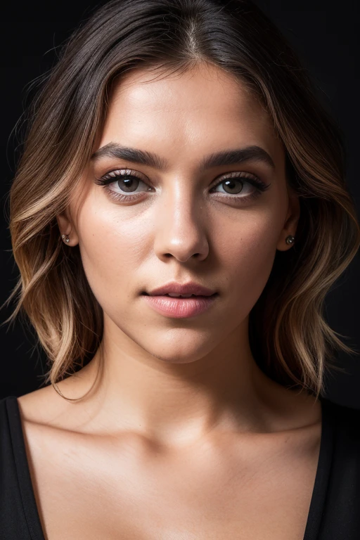 DEN_ruby_mae,
((headshot:1.2) portrait on a (plain black background:1.2), (headshot:1.2), (face focus:1.1), (facing the camera:1.2), Head in the centre, (eye contact:1.3), (intense stare:1.1), mouth open, (facing straightforward:1.2), (forward facing:1.1), Head, face, Head focus, Head tilted down, looking slightly up at the camera:1.2),
bokeh, f1.4, 40mm, photorealistic, raw, 8k, textured skin, skin pores, intricate details <lora:epi_noiseoffset2:1>, epiCRealism