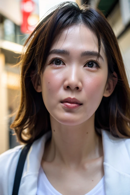 Best quality,masterpiece,ultra high res,photorealistic,1girl,taipei street alley,dynamic pose,face closeup,depth of field,upper_body,<lora:beanbean_sun:1>,