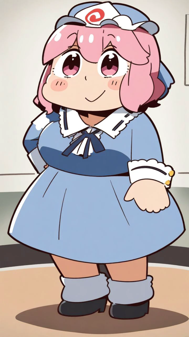 bkub, <lora:saigyouji_yuyuko XL:1>,1girl,saigyouji yuyuko,solo,Standing on the ground,frontal,front view,Positive por,masterpiece,best quality,very aesthetic,absurdres