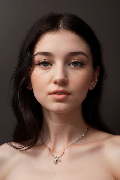 A closeup of a beautiful woman, menina atraente, Foto de perfil do headshot, cabelo e maquiagem escuros, cabelo escuro maravilhoso, with pale skin, pale glowing skin, She has black hair, messy black hair, pale fair skin!!, menina com cabelo preto, Kaitlyn Michelle Siragusa, cabelo preto rosto bonito, pale skin!, cabelos escuros