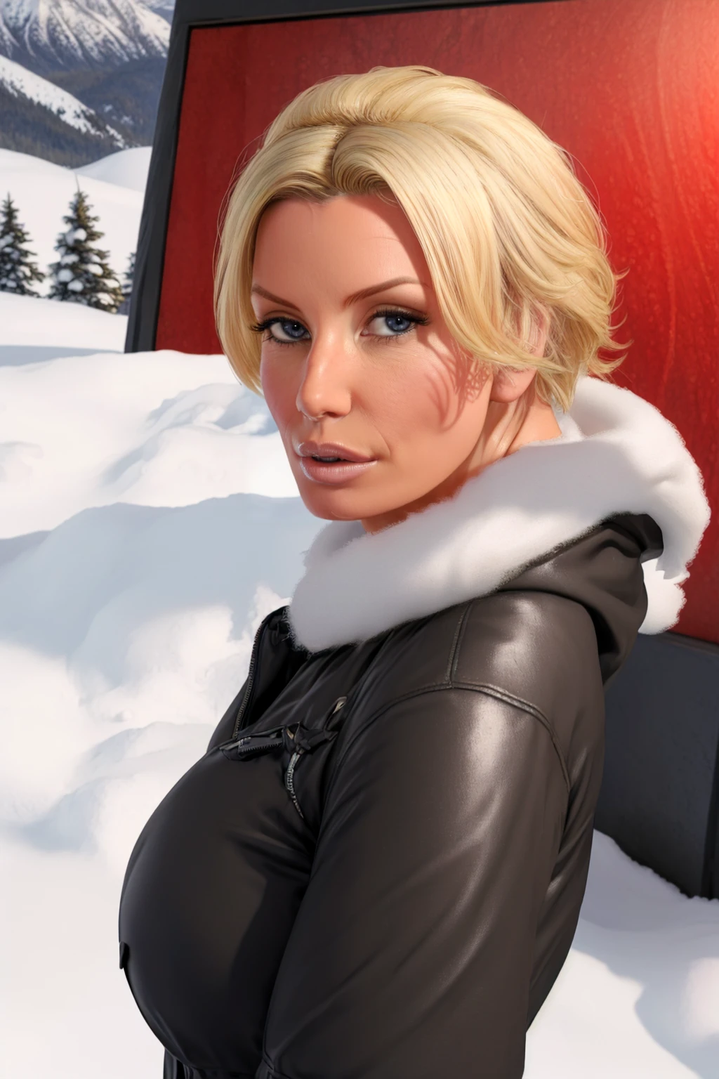 ((masterpiece:1.2, crisp:1.1, illustration, concept art)), ((Tomb Raider)), beautiful woman Brittany Andrews <lora:Brittany_Andrews:0.95> as a female protagonist, (winter clothing), snowy mountainside,(close-up:1.3, cinematic lighting, highly detailed, skin texture, goosebumps), <lora:Mild detail adjusterV10:0.25>