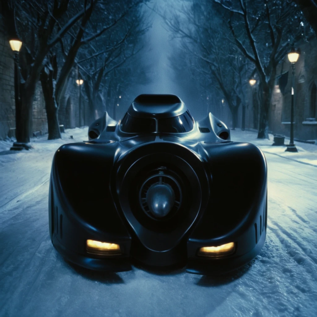 cinematic film still of  <lora:Batmobile 1989:1>
From behind, Batmobile 1989 a batman car driving through a tunnel at night,batman car,gotham city,outdoors,sky,tree,no humans,night,moon,ground vehicle,building,scenery,motor vehicle,snow,full moon,science fiction,car,vehicle focus,lamppost,bare tree , realistic, sharp, detailed, classic, 1980's, gothic, photography, artistic, perfection, shallow depth of field, vignette, highly detailed, high budget, bokeh, cinemascope, moody, epic, gorgeous, film grain, grainy