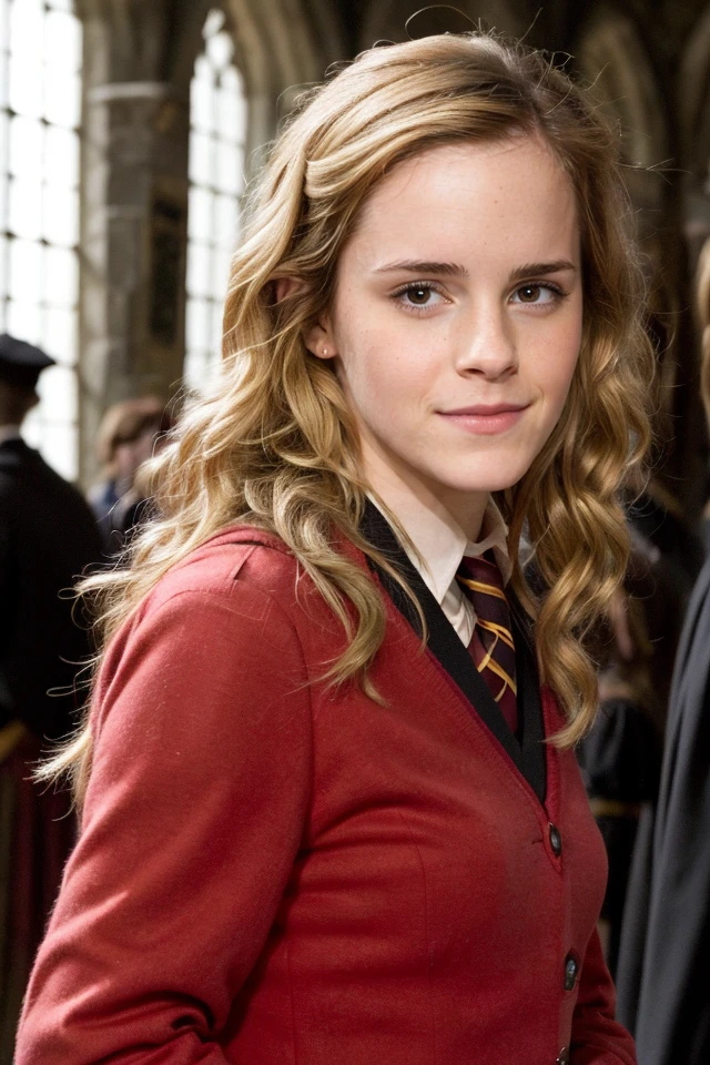 Photograph of emma2009 woman, in hogwarts, hogwarts school uniform. <lora:EmmaWatson09-10_v1.0.1b-Realvis:0.7>