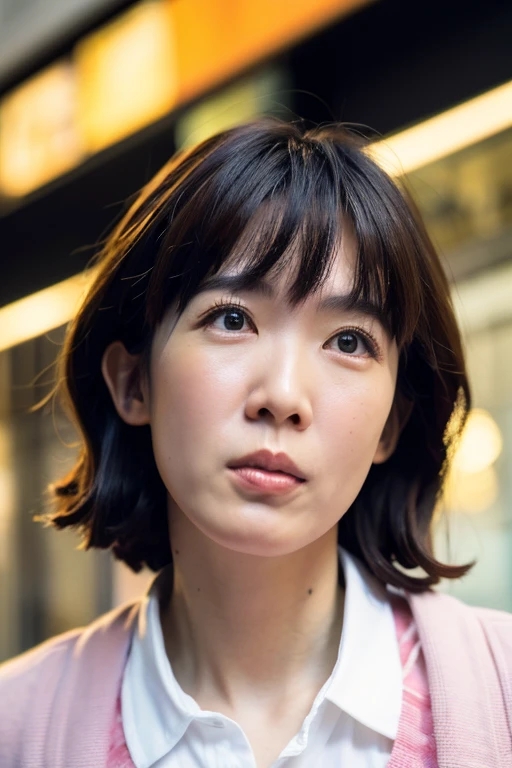Best quality,masterpiece,ultra high res,photorealistic,1girl,taipei street alley,dynamic pose,face closeup,depth of field,upper_body,<lora:beanbean_sun:1>,