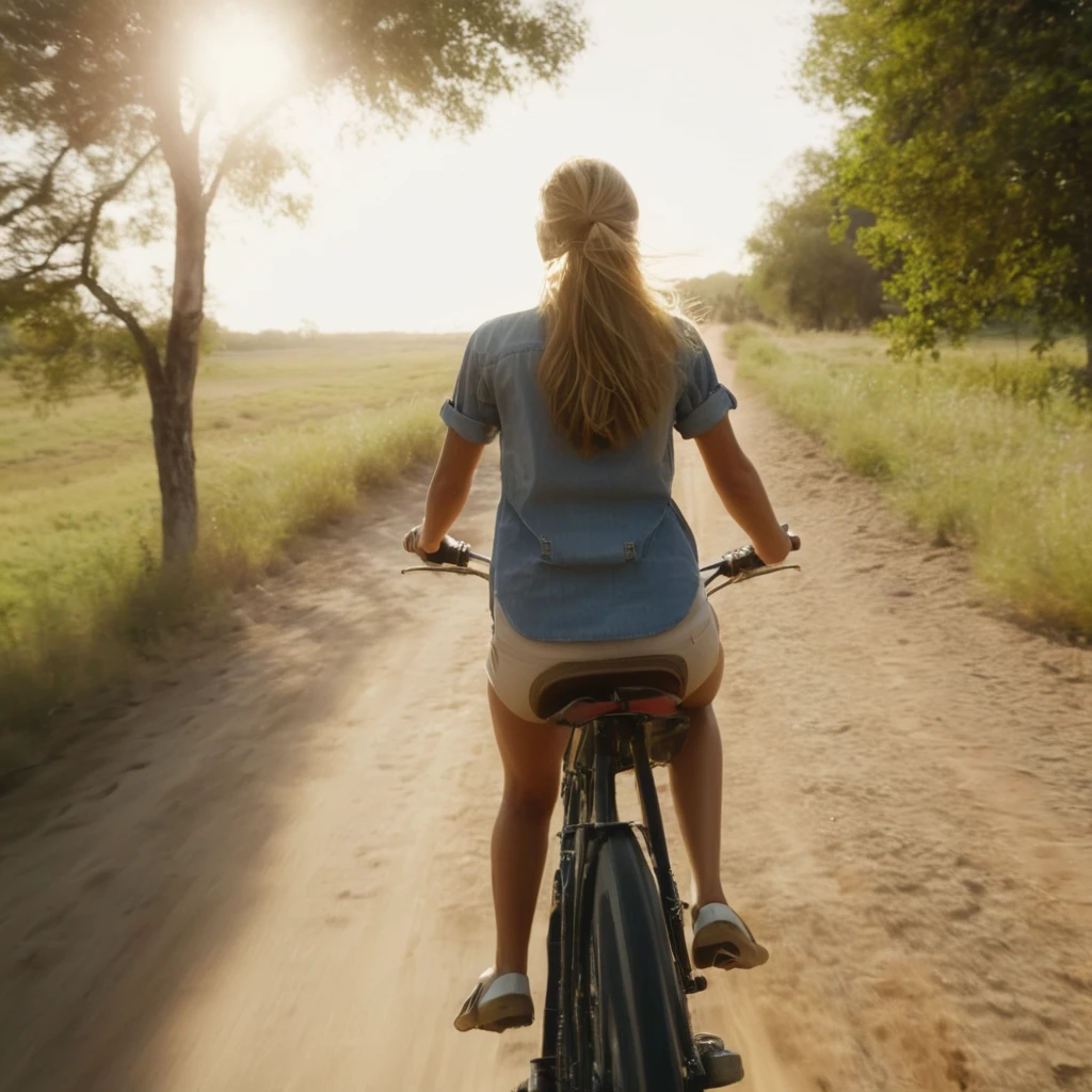 UHD, 4k, ultra detailed, cinematic, a photograph of <lora:diffused light style:0.9>
A Diffused light of a woman riding a bike on a dirt road,1girl,solo,long hair,shirt,outdoors,pants,from behind,tree,ground vehicle,scenery,bicycle , realistic, sharp, detailed, classic, 1970's light style, high-key light style, photography, artistic, perfection, diffusion, diffused, soft light, glow, bright, contrast, highlights, halo, glowing ambient light, colorful, cinematic, filmic, high quality photo, diffused light style, epic, beautiful lighting, inpsiring