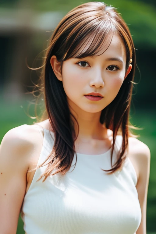 1girl,(RAW photo, best quality), (realistic, photo-realistic:1.4), masterpiece, an extremely delicate and beautiful, extremely detailed, 2k wallpaper, Amazing, finely detail, extremely detailed CG unity 8k wallpaper, ultra-detailed, highres, soft light, beautiful detailed girl, extremely detailed eyes and face, beautiful detailed nose, beautiful detailed eyes,cinematic lighting,perfect anatomy,slender body,
wearing a white avantgarde peplum dress,(bokeh:1.2),
at a flower park,sakura flowers,flower garden,
<lora:aoyamanagisaV2_lora:0.8>,(hair with bangs),ponytail