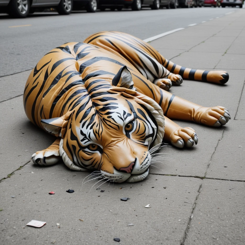 Cinematic, dramatic, deflated tiger<lora:deflated_v2_epoch_6:1>