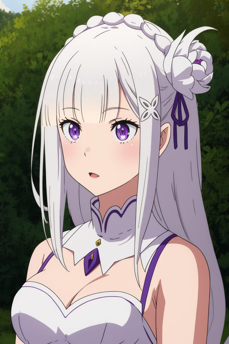 emilia, outdoors, SFW
 <lora:ReZero_v3:0.7>, 8k, masterpiece, absurdres, anime,