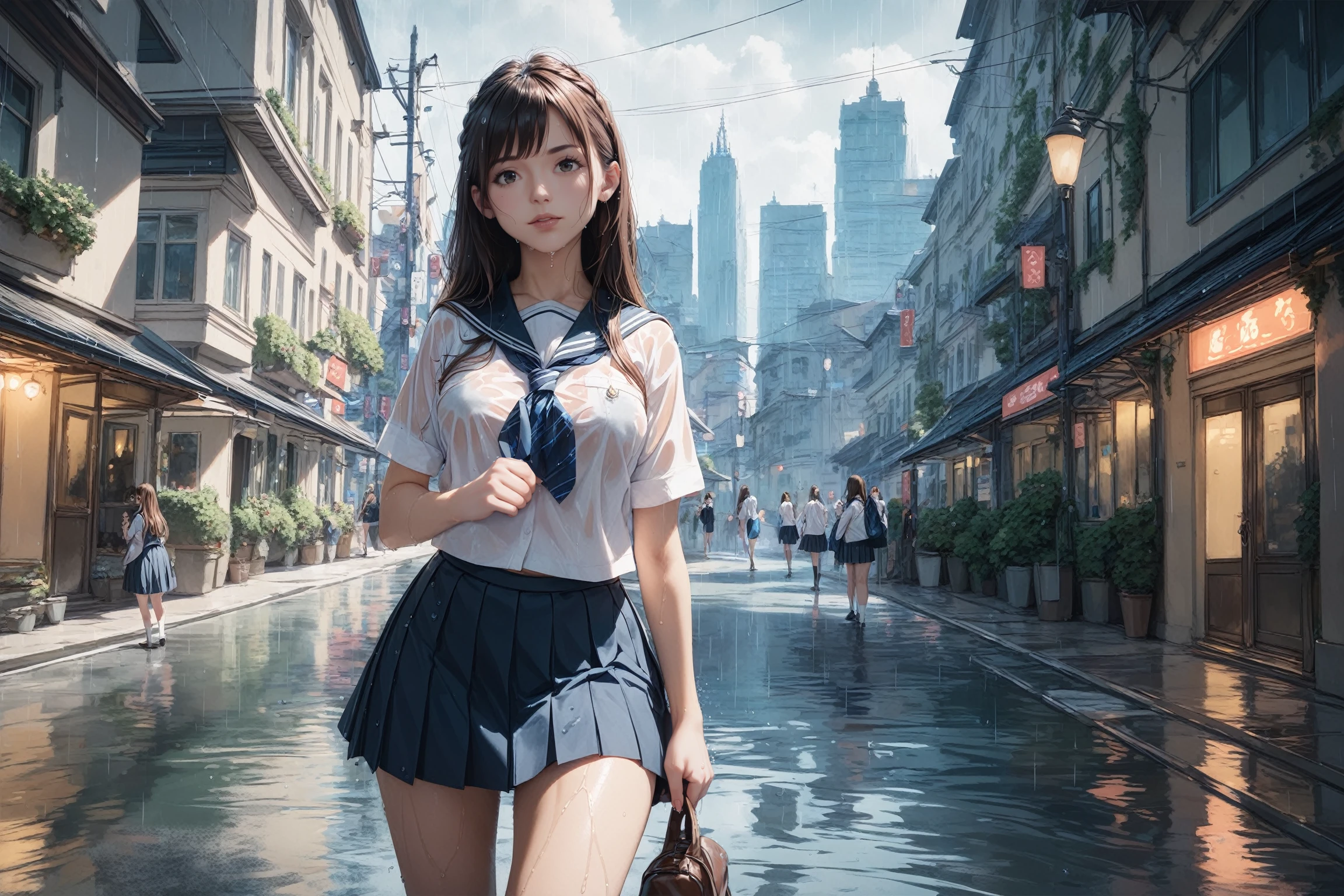 score_9,score_8_up,score_7_up,
best_quality,masterpiece,
3d-realisticstyle,
BREAK
multiple_girls,
wet_body,
school_uniform,
rain,
street,cityscape,