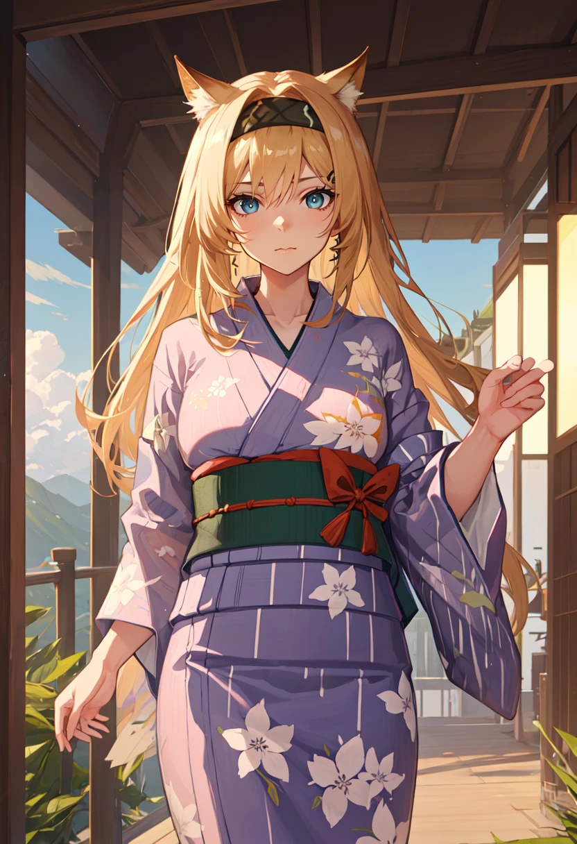 best quality, masterpiece, highres, solo, (horn_arknights:1.10), (yukata:1.30), (kimono:1.15), 21 <lora:horn_arknights:0.80>