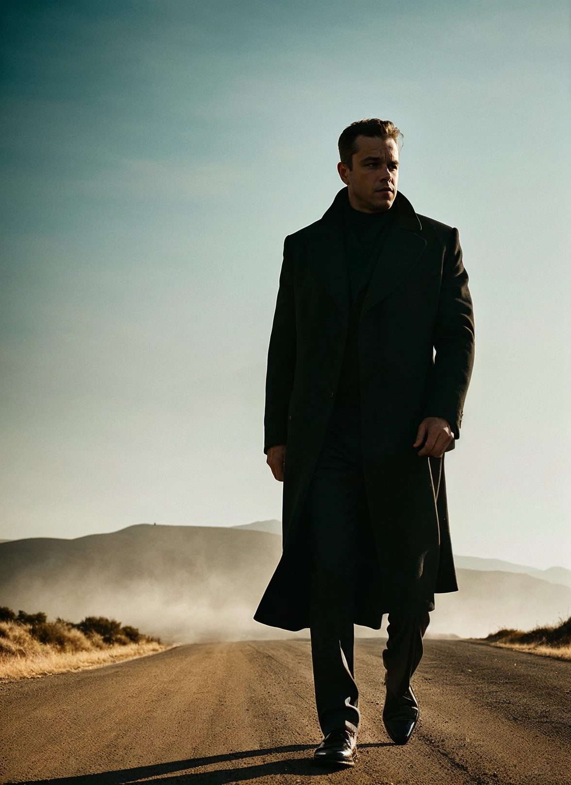 photo of sks man , Cinematic photography, movie mood, cinematic light, compelling composition, storytelling elements, conveys emotion, mood, and narrative depth, creating visually striking images that feel like still frames from a film <lora:locon_mattdamon_v1_from_v1_64_32:1>