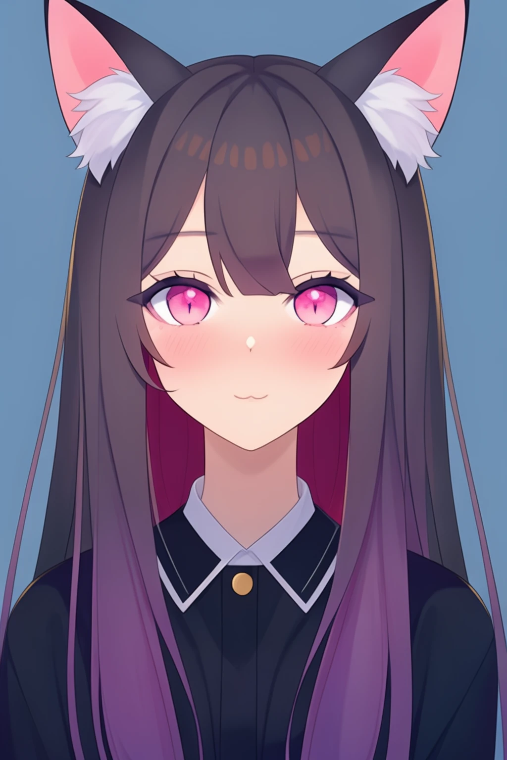 newest, 1girl, solo, looking at viewer, blush, cat ears, long hair,