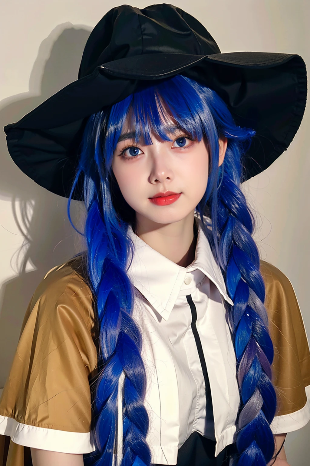 best quality,masterpiece,1girl, roxy migurdia, solo, long hair, looking at viewer, hat, bangs, blue eyes, blue hair, very long hair, braid, cape, twin braids, simple background, realistic
<lora:RoxyMigurdia_v1_wd14-000010:0.65>