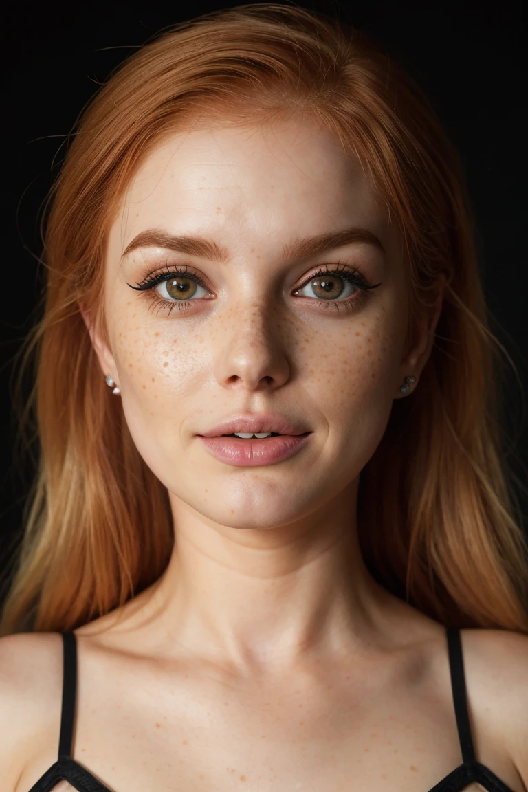 tv_Cosmik_Cowgirl_TT, kkw-skin-det, , , sad expression, extreme closeup shot, black background,, 8k resolution, highres, high detail, sharp focus, detailed skin, 8k uhd,