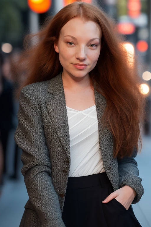 DEN_lola_jolie,
walking down Hollywood boulevard, a busy street scene, public, bustling, crowds, wearing a skirt and blazer,
bokeh, f1.4, 40mm, photorealistic, raw, 8k, textured skin, skin pores, intricate details <lora:epi_noiseoffset2:1>, epiCRealism <lora:ClothingAdjuster3:-1.3>