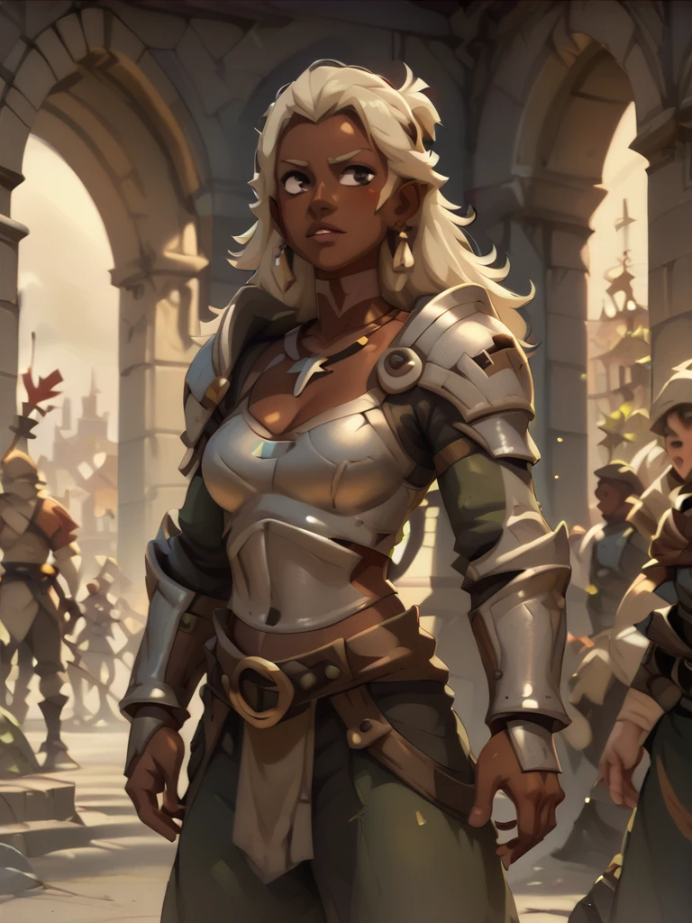 goliath woman dark skin armored