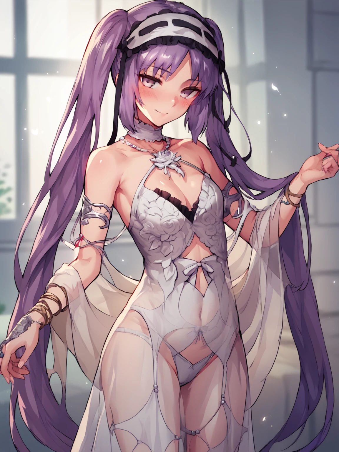 NSFW,masterpiece,Highest quality,High resolution,Very detailed,white\(no game No life\),Small breasts,Angel,Angelの羽,High-quality dress,Halter neck,gem,expectant face,blush,Seduce,Hotel town at night,barker