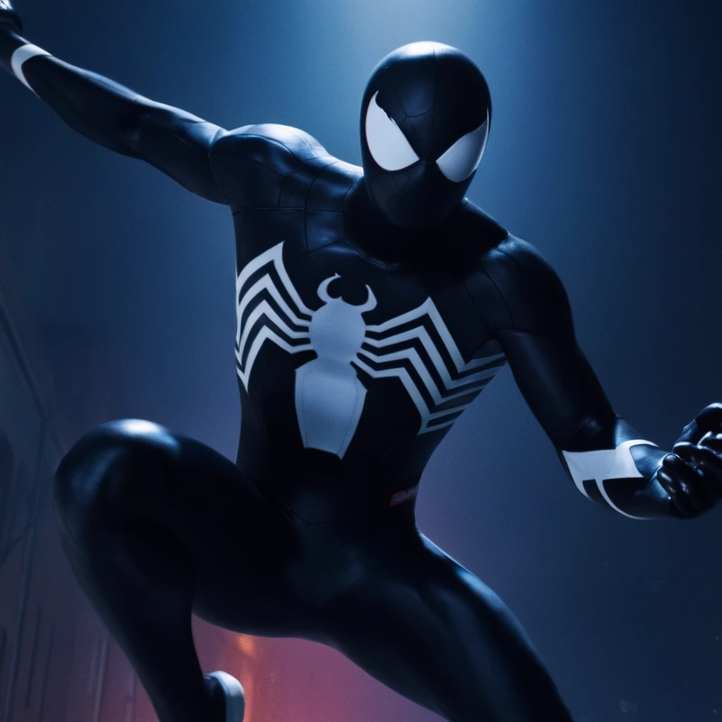 cinematic film still of <lora:Symbiote Suit:0.8>
<lora:Symbiote Style v2:1> Symbiote Style
A Symbiote Suit of a man in a spider - man suit shooting web with his hand,Spider-Man Symbiote Suit,solo,1boy,holding,upper body,weapon,male focus,sword,holding weapon,bodysuit,mask,muscular,glowing,holding sword,muscular male,superhero , realistic, realism, photorealism, hyperrealism, hyperrealistic, realistic, sharp, detailed, cinematography style, film light style, still, professional photography, artistic, perfection, contrast, cinematic, filmic, high quality photo, 8k quality, colorful, dark shadow, shallow depth of field, vignette, highly detailed, high budget, bokeh, cinemascope, moody, epic, gorgeous, film grain, grainy