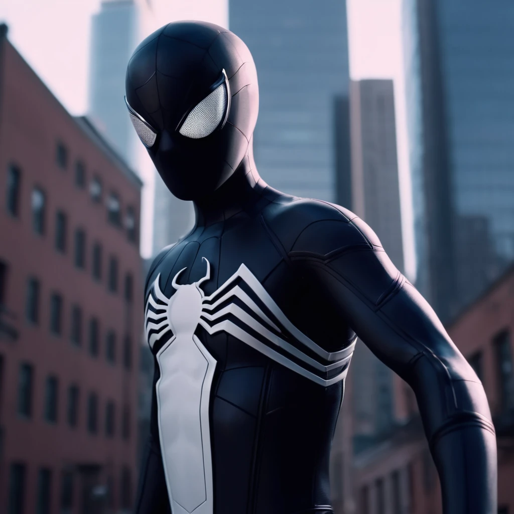 cinematic film still of  <lora:Symbiote Suit:1>
A Symbiote Suit of a spider - man is shooting a web in air,Spider-Man Symbiote Suit,solo,1boy,male focus,sky,day,bodysuit,mask,chain,building,city,white eyes,superhero,tokusatsu , realistic, realism, photorealism, hyperrealism, hyperrealistic, realistic, sharp, detailed, cinematography style, film light style, movie still,  professional photography, artistic, perfection, contrast, cinematic, filmic, high quality photo,  8k quality, colorful, dark shadow, shallow depth of field, vignette, highly detailed, high budget, bokeh, cinemascope, moody, epic, gorgeous, film grain, grainy