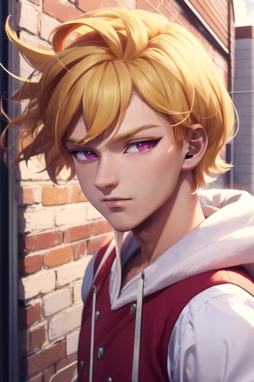 (best quality:1.1), (masterpiece:1.4), photorealistic, , , depth of field, , , 1boy, solo, male focus, <lora:lancelot_nnt_mny:0.8>, lancelot_nnt_mny, blonde hair, pink eyes, , , , sidewalk, High resolution