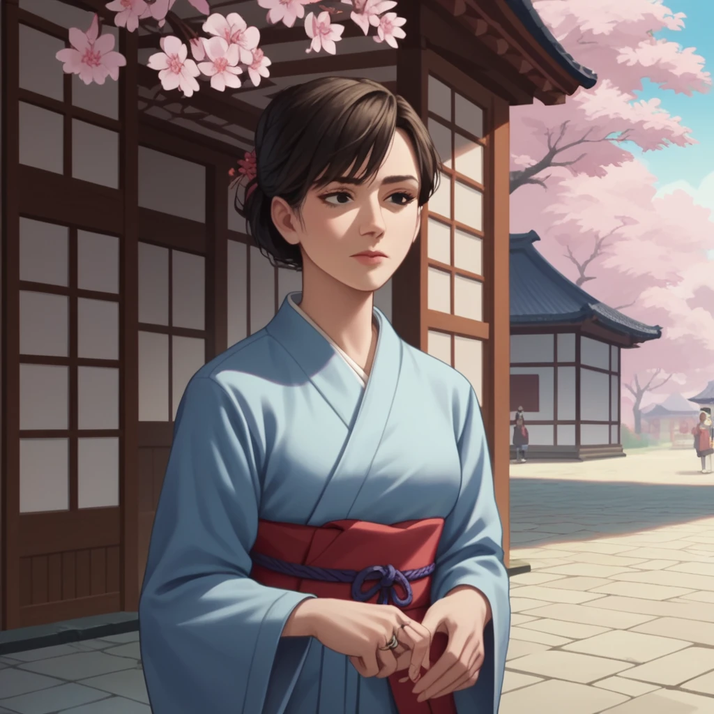 score_9, score_8_up, score_7_up, score_6_up,source_anime, anime 2d, anime screencap, face of a woman dressed in a long kimono, background a cherry blossom licollins, <lora:licollins_ponyxl_autism_xl_1_standard_licollins-000098:1>